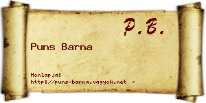 Puns Barna névjegykártya